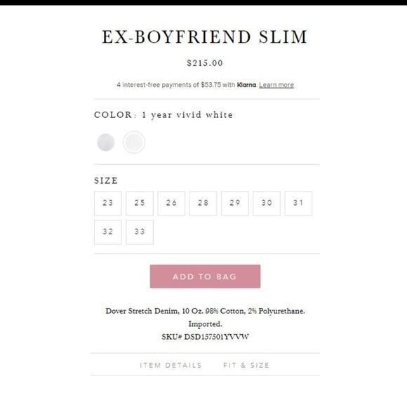 Adriano Goldschmied Ex-Boyfriend Distressed Slouchy Denim Jeans Size 28R White - Picture 8 of 12